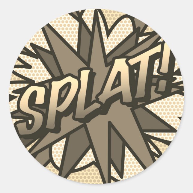 SPLAT Vintage Fun Retro Comic Book Pop Art Classic Round Sticker (Front)