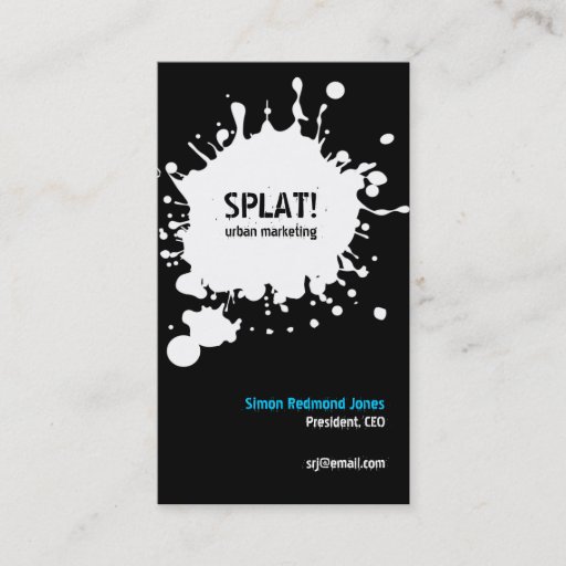 Customizable Splat! White Business Card