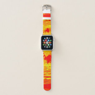 Splatter Art Citrus Orange Yellow Abstract Art Apple Watch Band