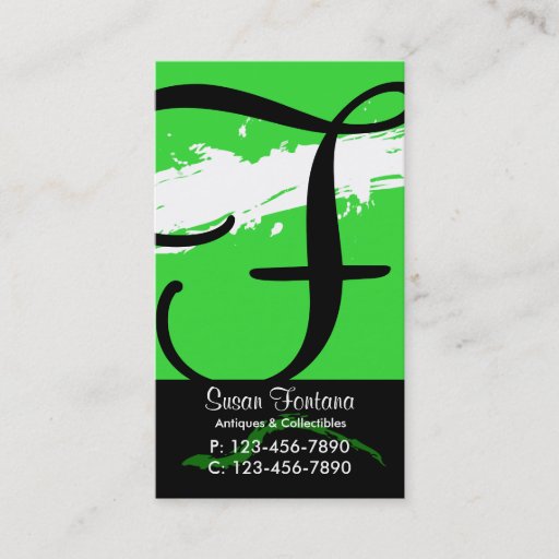 Customizable Splatter Business Card/ Green