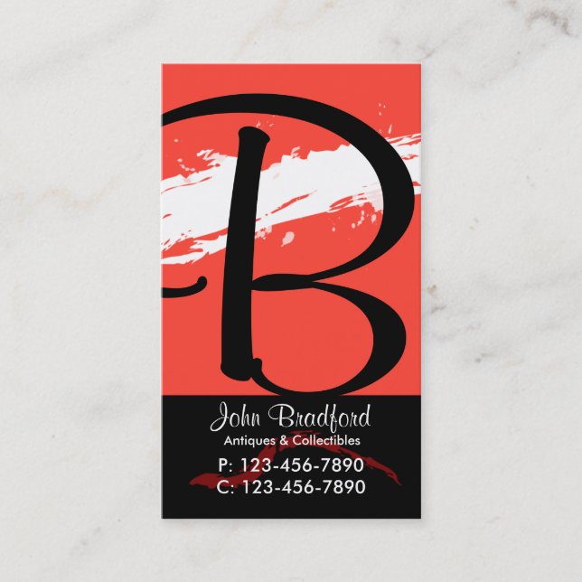 Splatter Business Card/ Red Business Card (Front)