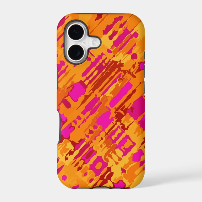 Splatter Design - orange pink Iphone Case (Back)