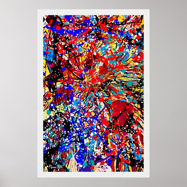 Splatter Expressionism Paint Splatter Poster (Front)
