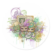 Splatter Mardi Gras collage
