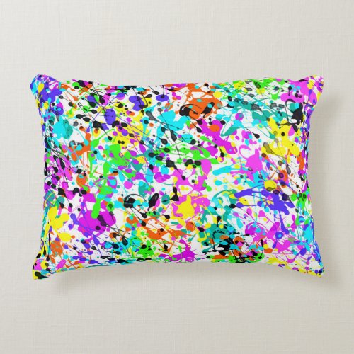 Splatter Paint Accent Pillow