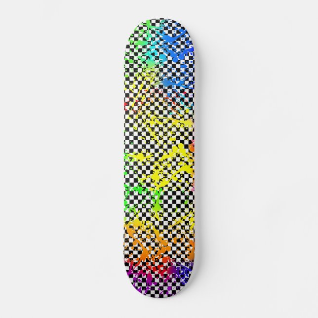 Splatter paint and checkered skateboard (Front)