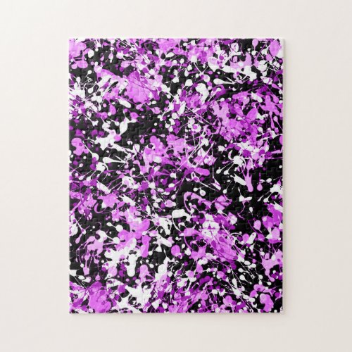 Splatter Paint in Orchid Jigsaw Puzzle