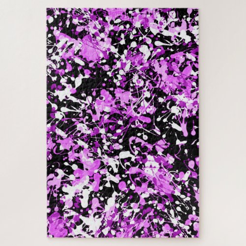 Splatter Paint in Orchid Jigsaw Puzzle