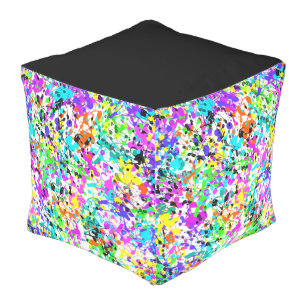 Splatter Paint Outdoor Pouf