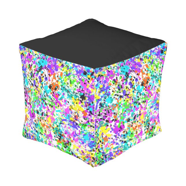 Splatter Paint Outdoor Pouf (Angled Back)