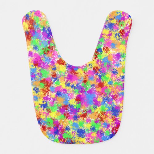 Splatter Paint Rainbow Bright Colorful Background Bib