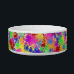 Splatter Paint Rainbow Bright Colorful Background Bowl<br><div class="desc">This bright pet bowl design has a rainbow of color splashed on it in a splatter paint style. Reminiscent of fauvist and expressionist art, the pattern is done in shades of red, yellow, purple, green and blue. It's an abstract, whimsical design for an artist or anyone who needs some bold,...</div>