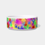 Splatter Paint Rainbow Bright Colorful Background Bowl<br><div class="desc">This bright pet bowl design has a rainbow of color splashed on it in a splatter paint style. Reminiscent of fauvist and expressionist art, the pattern is done in shades of red, yellow, purple, green and blue. It's an abstract, whimsical design for an artist or anyone who needs some bold,...</div>
