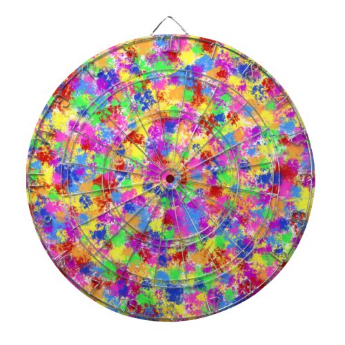 Splatter Paint Rainbow Bright Colorful Background Dartboard