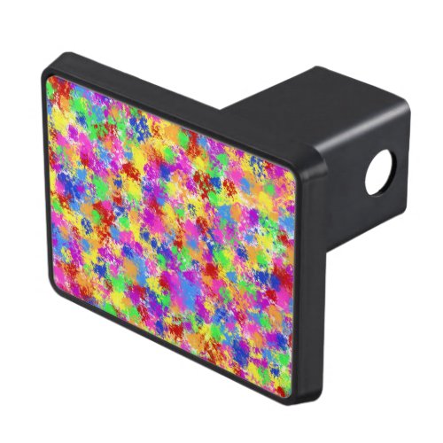 Splatter Paint Rainbow Bright Colorful Background Hitch Cover