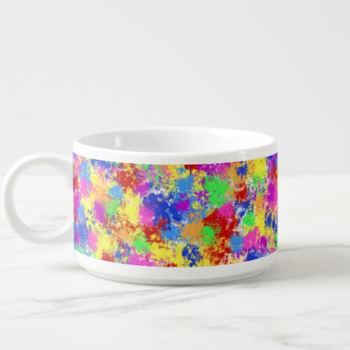 Splatter Paint Rainbow of Bright Color Background Bowl