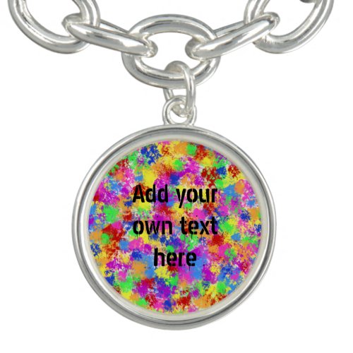 Splatter Paint Rainbow of Bright Color Background Bracelet