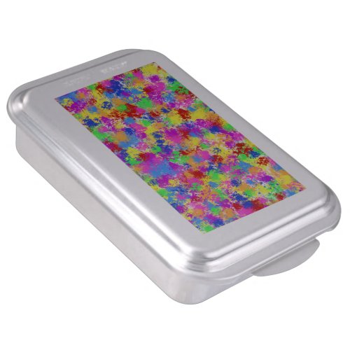 Splatter Paint Rainbow of Bright Color Background Cake Pan