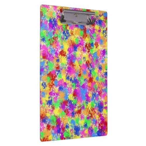 Splatter Paint Rainbow of Bright Color Background Clipboard