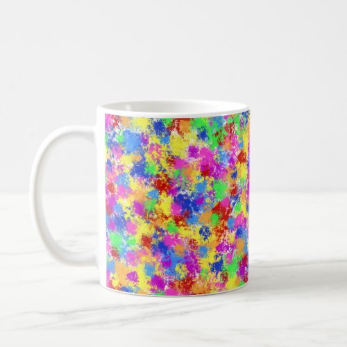 Splatter Paint Rainbow of Bright Color Background Coffee Mug