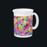 Splatter Paint Rainbow of Bright Color Background Drink Pitcher<br><div class="desc">This bright background design has a rainbow of color splashed on it in a splatter paint style. Reminiscent of fauvist and expressionist art, the pattern is done in shades of red, yellow, purple, green and blue. It's an abstract, whimsical design for an artist or anyone who needs some bold color...</div>