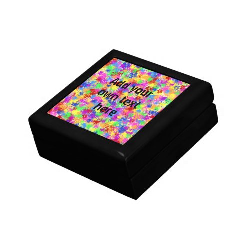 Splatter Paint Rainbow of Bright Color Background Gift Box