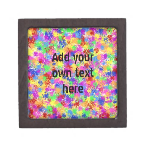 Splatter Paint Rainbow of Bright Color Background Keepsake Box