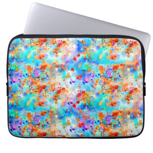 Splatter Paint Rainbow of Bright Color Background Laptop Sleeve