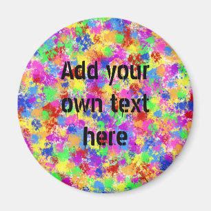 Splatter Paint Rainbow of Bright Color Background Magnet