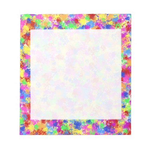 Splatter Paint Rainbow of Bright Color Background Notepad