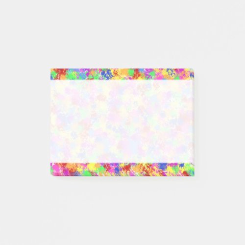 Splatter Paint Rainbow of Bright Color Background Post_it Notes
