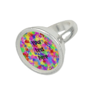 Splatter Paint Rainbow of Bright Color Background Ring