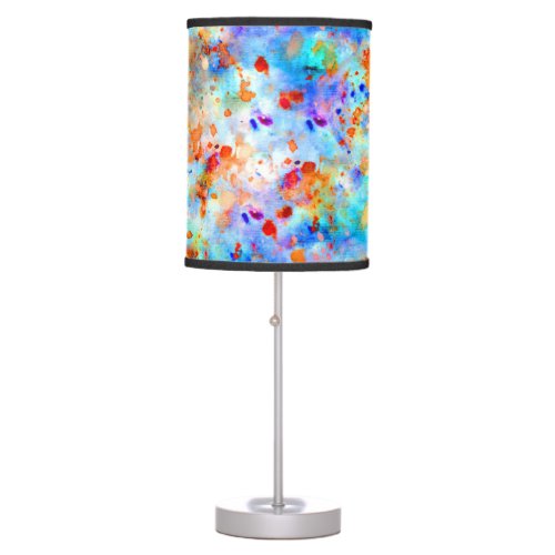 Splatter Paint Rainbow of Bright Color Background Table Lamp