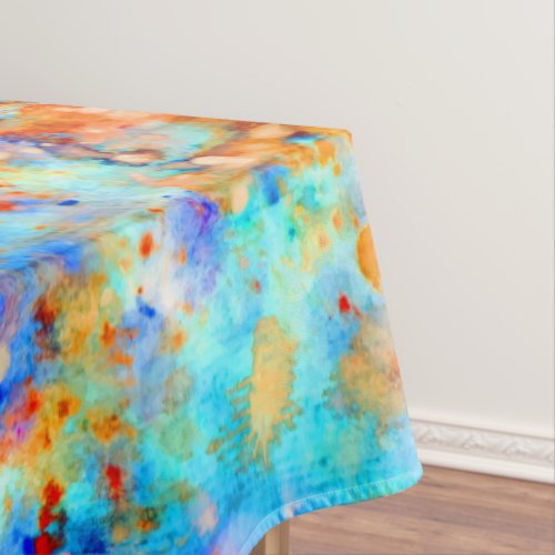 Splatter Paint Rainbow of Bright Color Background Tablecloth