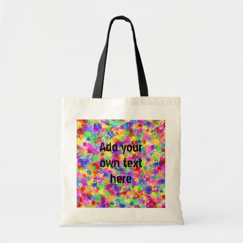Splatter Paint Rainbow of Bright Color Background Tote Bag