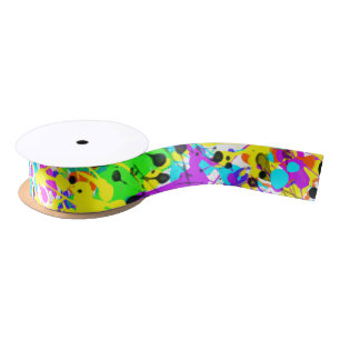Splatter Paint Satin Ribbon
