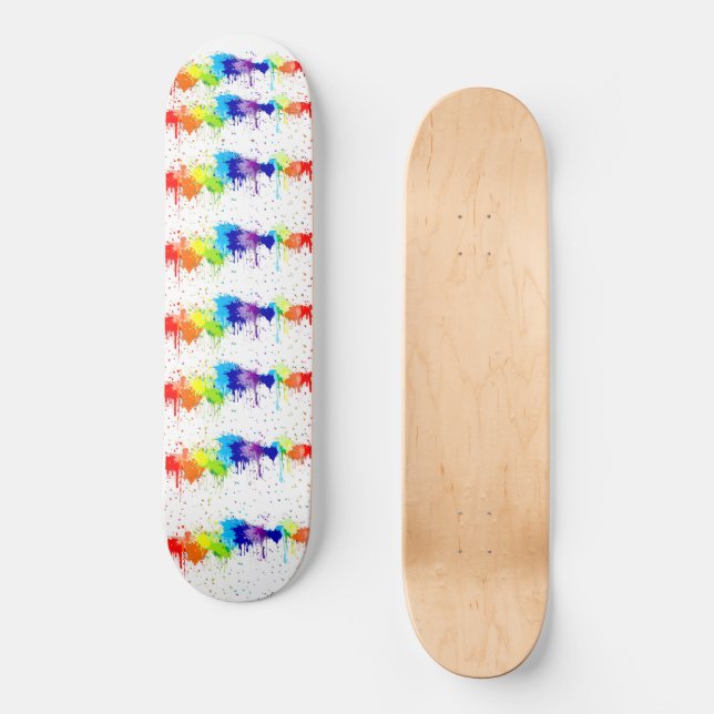 Splatter paint skate deck colorful (Front)