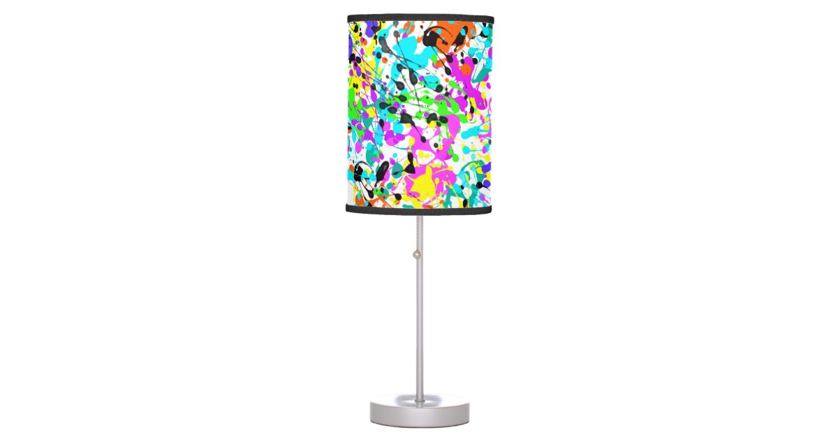 Splatter Paint Table Lamp Zazzle