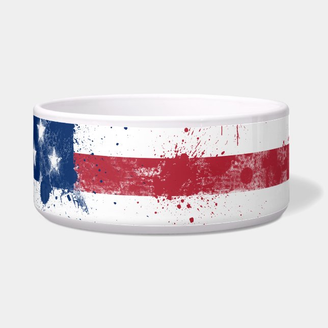 Splatter Painted American Flag Bowl (Front)