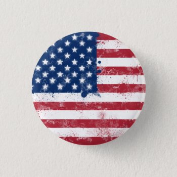 Splatter Painted American Flag Pinback Button by flagshack at Zazzle