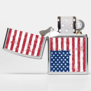 Splatter Painted American Flag Zippo Lighter