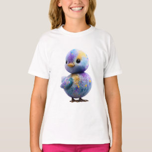 Splatter Painted Colorful Baby Duck Kids T-Shirt