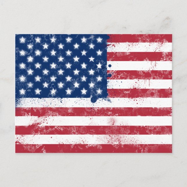 Splatter Painted Flag of the USA Postcard (Front)