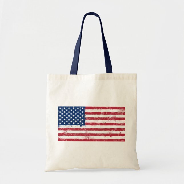 Splatter Painted Flag of the USA Tote Bag (Front)