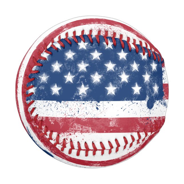 Splatter Painted USA Flag Baseball (Front Left)