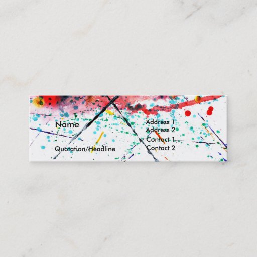 Customizable Splatter Profile Card Business Card Templates