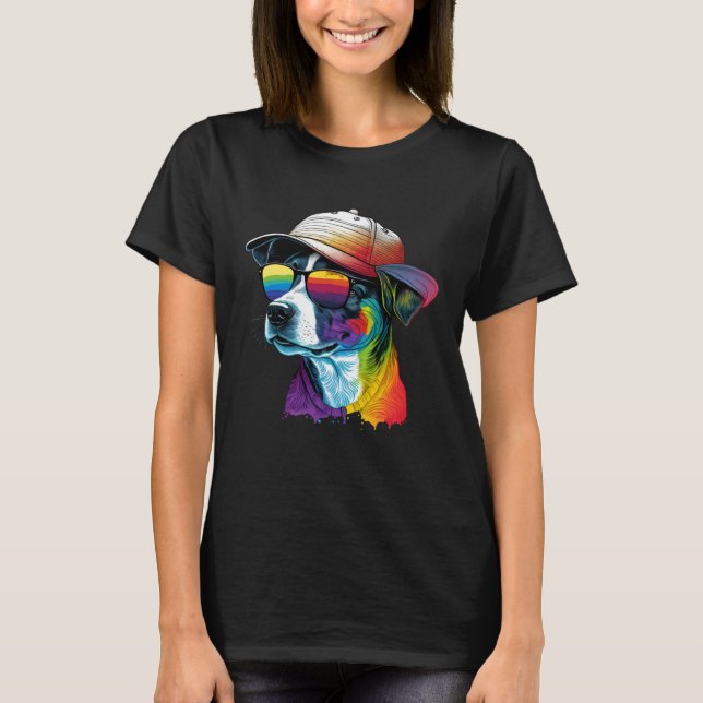 Splatter Pup Abstract Dog Dog  Canine 26 T-Shirt (Front)