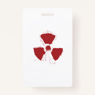 Splatter Radioactive Warning Symbol Badge