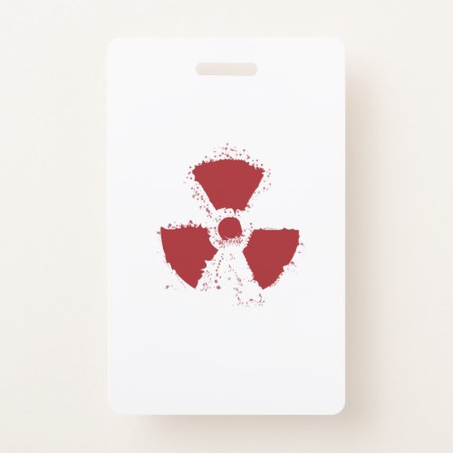Splatter Radioactive Warning Symbol Badge
