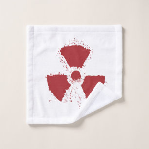 Splatter Radioactive Warning Symbol Bath Towel Set